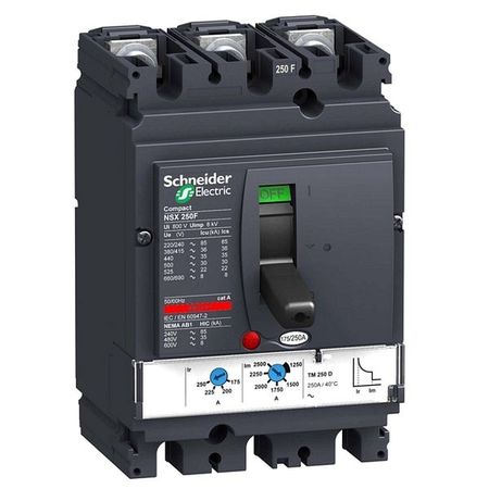 Силовой автомат Schneider Electric Compact NSX 250, TM-D, 70кА, 3P, 250А, LV431670