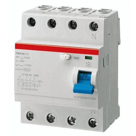 УЗО ABB F200AC 4P 40А, 100 мА ( AC ), F204 AC-40//0,1, 2CSF204001R2400