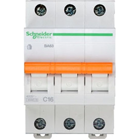 Автоматический выключатель Schneider Electric Домовой 3P 16А (C) 4.5кА, 11223