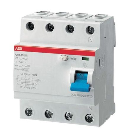 УЗО ABB F200 4P 25А, 30 мА ( AC ), 2CSF204197R1250