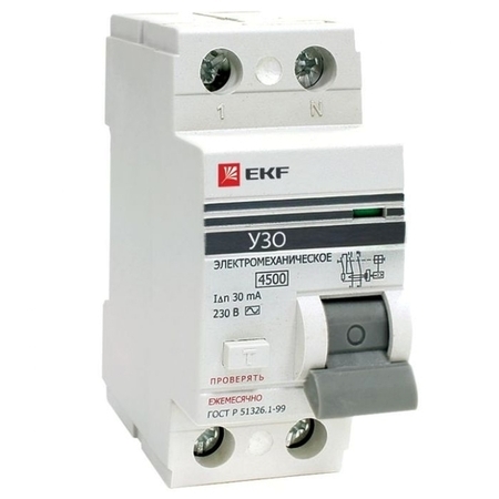 УЗО EKF PROxima 2P 25А 30мА (AC), elcb-2-25-30-em-pro