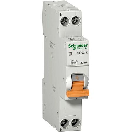 Дифавтомат Schneider Electric Домовой 2P 20А (C) 4.5кА 30мА (AC), 12523
