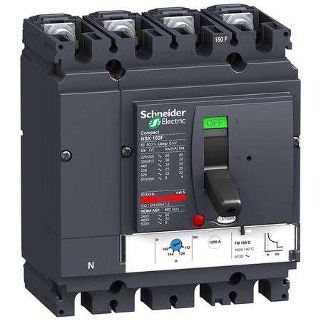 Силовой автомат Schneider Electric Compact NSX 160, TM, 70кА, 4P, 100А, LV430692