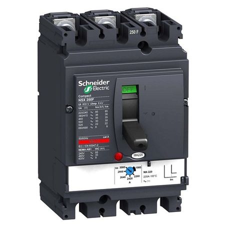 Силовой автомат Schneider Electric Compact NSX 250, MA, 50кА, 3P, 220А, LV431752