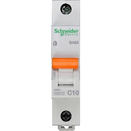 Автоматический выключатель Schneider Electric Домовой 1P 10А (C) 4.5кА, 11202
