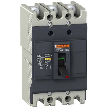 Силовой автомат Schneider Electric Easypact EZC 100, TM-D, 10кА, 3P, 80А, EZC100F3080
