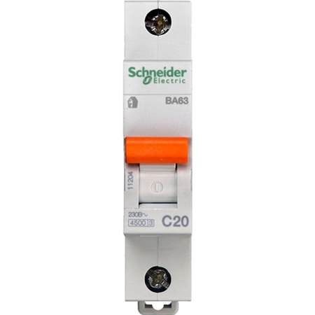 Автоматический выключатель Schneider Electric Домовой 1P 20А (C) 4.5кА, 11204