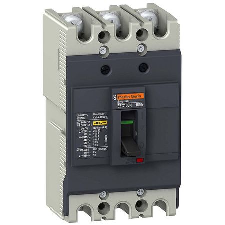 Силовой автомат Schneider Electric Easypact EZC 100, TM-D, 18кА, 3P, 80А, EZC100N3080