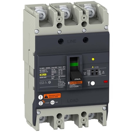 Силовой автомат Schneider Electric Easypact EZC 250, TM-D c диф защитой, 25кА, 3P, 63А, EZCV250N3063