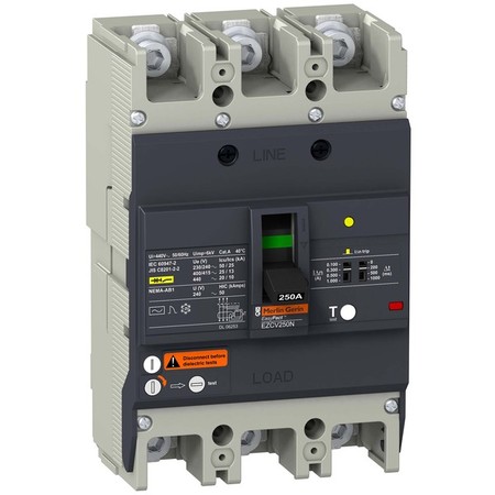 Силовой автомат Schneider Electric Easypact EZC 250, TM-D c диф защитой, 25кА, 3P, 200А, EZCV250N3200