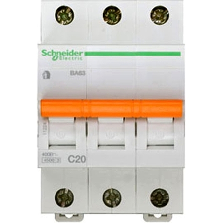 Автоматический выключатель Schneider Electric Домовой 3P 20А (C) 4.5кА, 11224