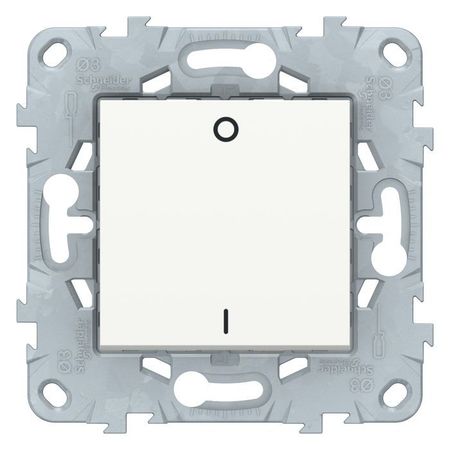 Выключатель 1-клавишный, двухполюсный,  Schneider Electric UNICA NEW, скрытый монтаж, белый, NU526218