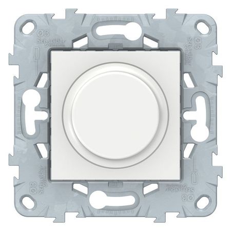 Светорегулятор поворотно-нажимной Schneider Electric UNICA NEW, 200 Вт, LED 5-100ВА, белый, NU551418