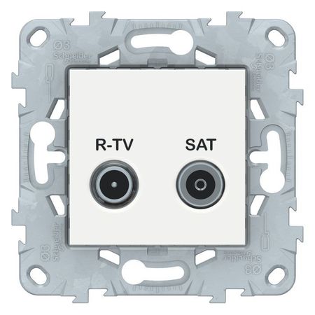 Розетка TV-FM-SAT Schneider Electric UNICA NEW, проходная, белый, NU545618