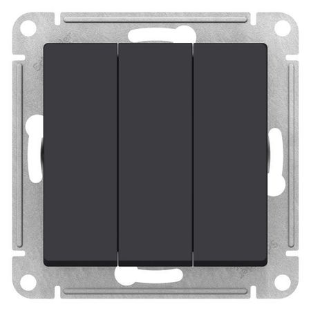 Выключатель 3-клавишный Schneider Electric ATLASDESIGN, скрытый монтаж, карбон, ATN001031