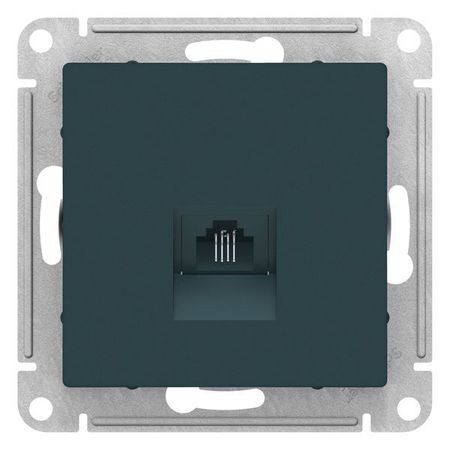 Розетка телефонная 1xRJ11 Schneider Electric ATLASDESIGN, изумруд, ATN000881