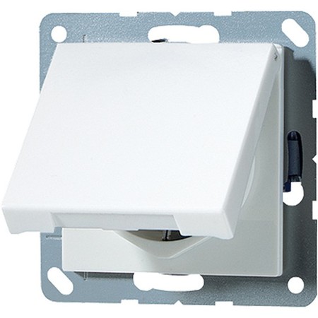 Розетка JUNG ECO PROFI, скрытый монтаж, с заземлением, с крышкой, белый, EP421KLWW