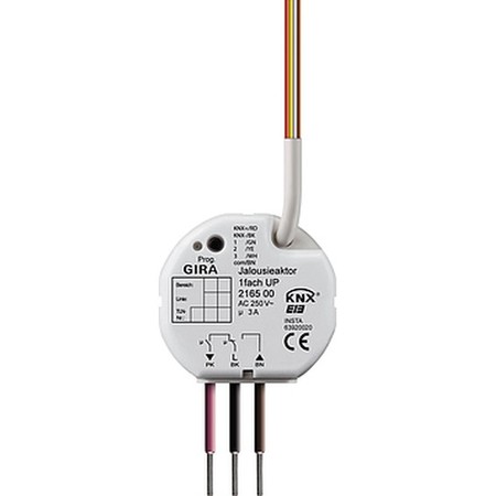 Устройство управления жалюзи Instabus KNX/EIB, 1-канальное, скрытого монтажа применяется для управления приводами жалюзи или роль-ставен, рассчитанными на напряжение 230 В. Несмотря на компактную конс, 216500