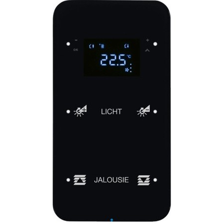 Touch sensor, 2-канальный, стекло, with thermostat, черный, с конфигуратором, R.1, 75642165