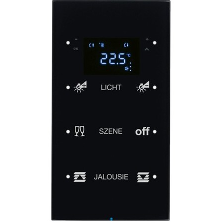 Touch sensor, 3-канальный, стекло, with thermostat, черный, с конфигуратором, R.3, 75643155