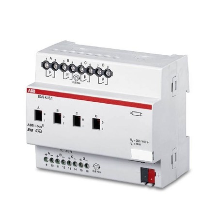 2CDG110080R0011 SD//S 4.16.1 Светорегулятор для ЭПРА 1-10В, 4 канала, 16А, MDRC, SD//S4.16.1