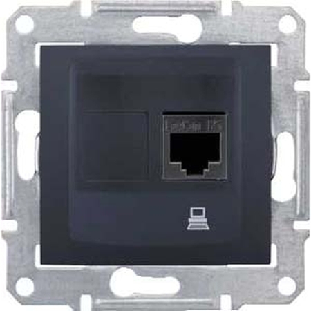 Розетка компьютерная 1xRJ45 Cat.5 (STP) Schneider Electric SEDNA, графит, SDN4500170