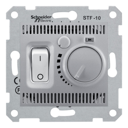 Термостат для теплого пола Schneider Electric SEDNA, с датчиком пола, алюминий, SDN6000360