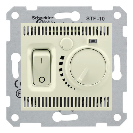 Термостат для теплого пола Schneider Electric SEDNA, с датчиком пола, бежевый, SDN6000347