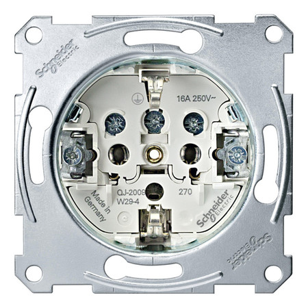 Механизм розетки Schneider Electric, скрытый монтаж, с заземлением, MTN2400-0000