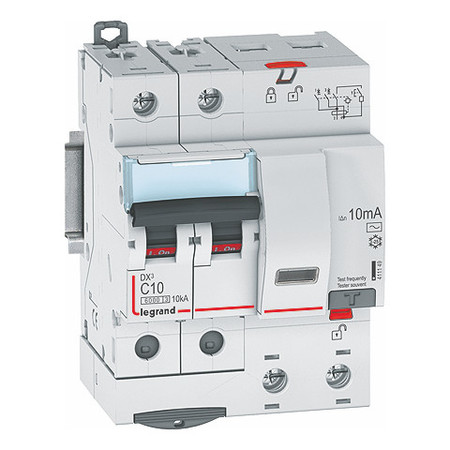 Дифавтомат Legrand DX³ 2P 10А (C) 6кА 10мА (AC), 411149
