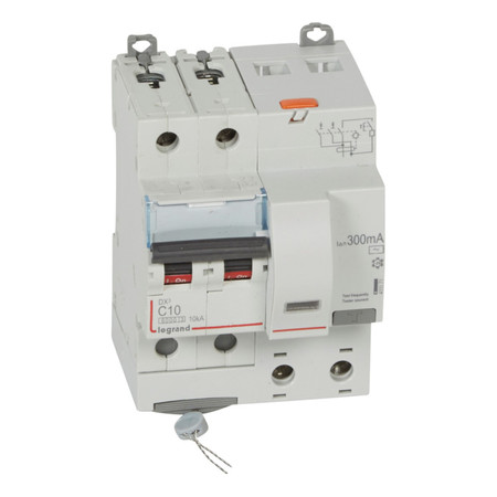Дифавтомат Legrand DX³ 2P 10А (C) 6кА 300мА (AC), 411171