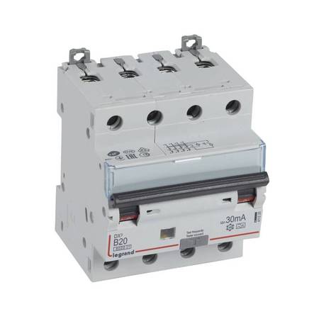 Дифавтомат Legrand DX³ 4P 20А (B) 6кА 30мА (A), 411225