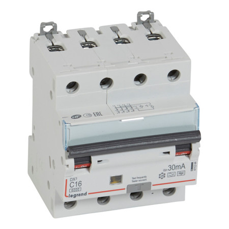Дифавтомат Legrand DX³ 4P 16А (C) 6кА 30мА (A), 411244