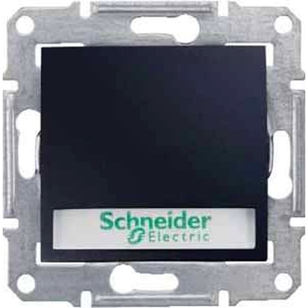 Выключатель 1-клавишный кнопочный с полем для надписи Schneider Electric SEDNA, с подсветкой, скрытый монтаж, графит, SDN1600370