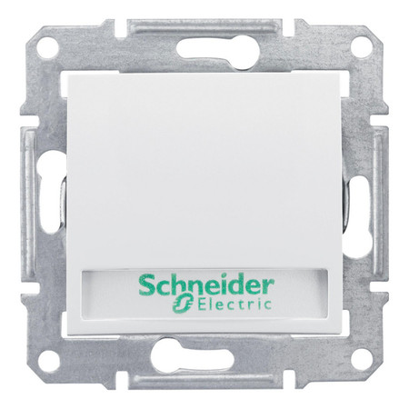 Выключатель 1-клавишный кнопочный с полем для надписи Schneider Electric SEDNA, с подсветкой, скрытый монтаж, белый, SDN1600321