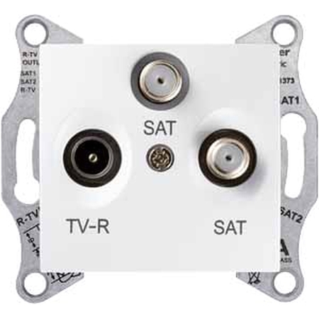 Розетка TV-SAT Schneider Electric SEDNA, оконечная, белый, SDN3502121