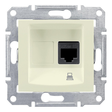 Розетка компьютерная RJ45 Cat.6 (UTP) Schneider Electric SEDNA, бежевый, SDN4700147