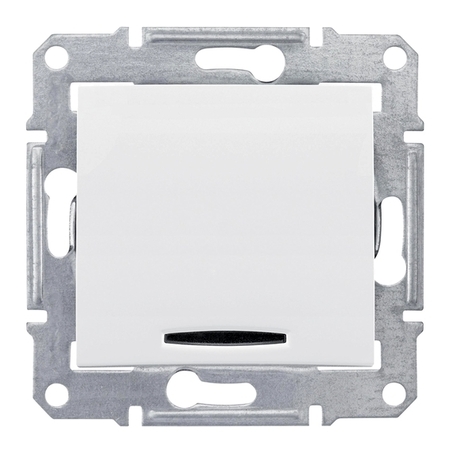 Выключатель 1-клавишный двухполюсный Schneider Electric SEDNA, с индикацией, скрытый монтаж, белый, SDN0201121