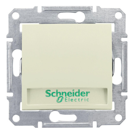 Выключатель 1-клавишный кнопочный с полем для надписи Schneider Electric SEDNA, с подсветкой, скрытый монтаж, бежевый, SDN1600347