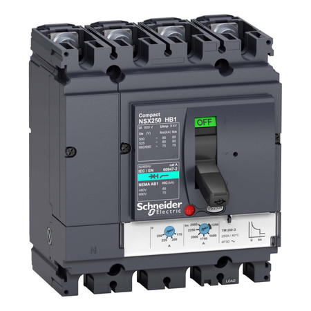 Силовой автомат Schneider Electric Compact NSX, 85кА, 4P, 200А, LV433483