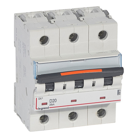 Автоматический выключатель Legrand DX³ 3P 20А (D) 25кА, 409834