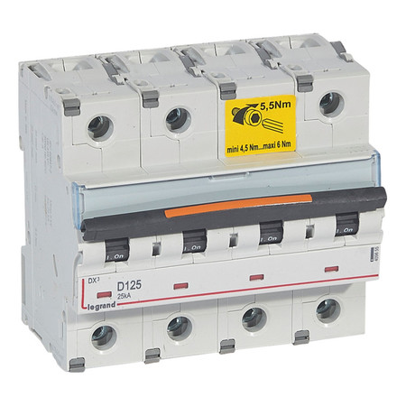 Автоматический выключатель Legrand DX³ 4P 125А (D) 25кА, 409855