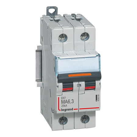 Автоматический выключатель Legrand DX³ 2P 6.3А (MA) 25кА, 409869