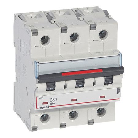 Автоматический выключатель Legrand DX³ 3P 80А (C) 36кА, 410028