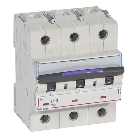 Автоматический выключатель Legrand DX³ 3P 10А (C) 50кА, 410160