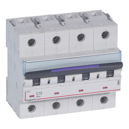 Автоматический выключатель Legrand DX³ 4P 10А (C) 50кА, 410173