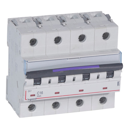 Автоматический выключатель Legrand DX³ 4P 16А (C) 50кА, 410174