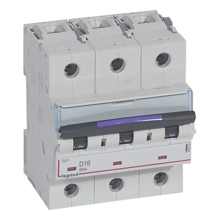Автоматический выключатель Legrand DX³ 3P 16А (D) 50кА, 410213