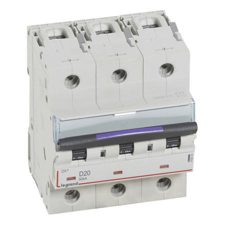 Автоматический выключатель Legrand DX³ 3P 20А (D) 50кА, 410214