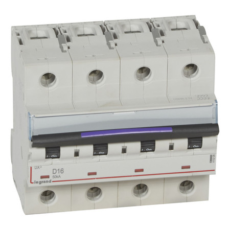 Автоматический выключатель Legrand DX³ 4P 16А (D) 50кА, 410226